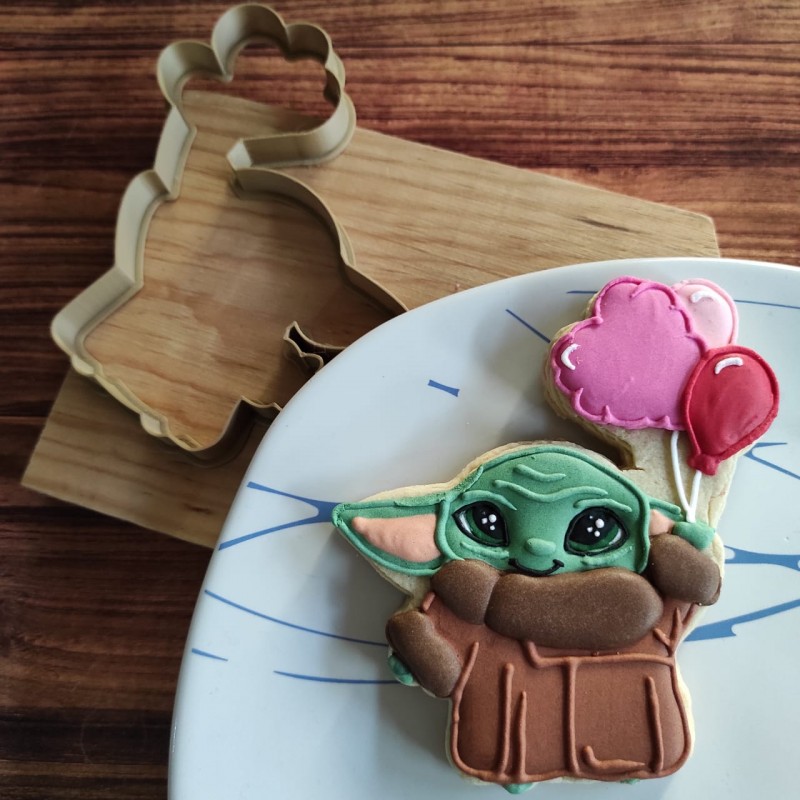 Galletas de baby Yoda  Postreadicción: Cursos de pastelería, galletas  decoradas, cortadores, papel de azúcar y mucho más.